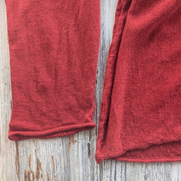 Eileen Fisher Linen Blend Knit Long Sleeve Blouse Red Women's XL - Picture 5 of 6